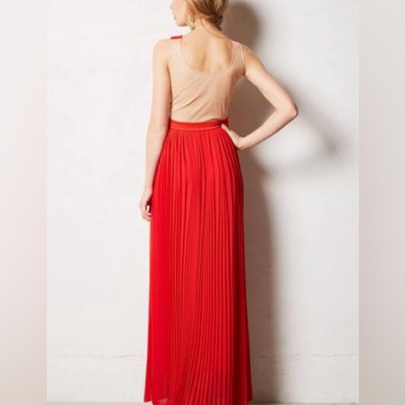 Anthropologie Rubied Dusk Maxi Long Pleated Dress Gown 10 Rina Dhaka - Picture 4 of 8